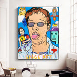 Funny Street Graffiti Art Glasses Man Canvas Wall Art