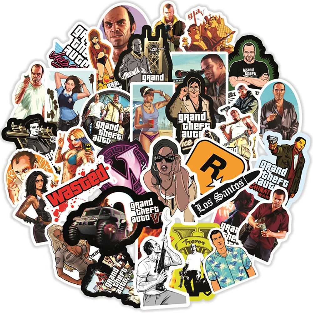 Game GTA Stickers Pack | Famous Bundle Stickers | Waterproof Bundle Stickers