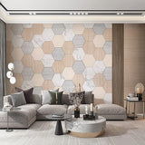 Geometric Hexagon Wallpaper for Home Wall Decor