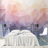 Geometric Pink and Purple Wallpaper for Home Wall Decor