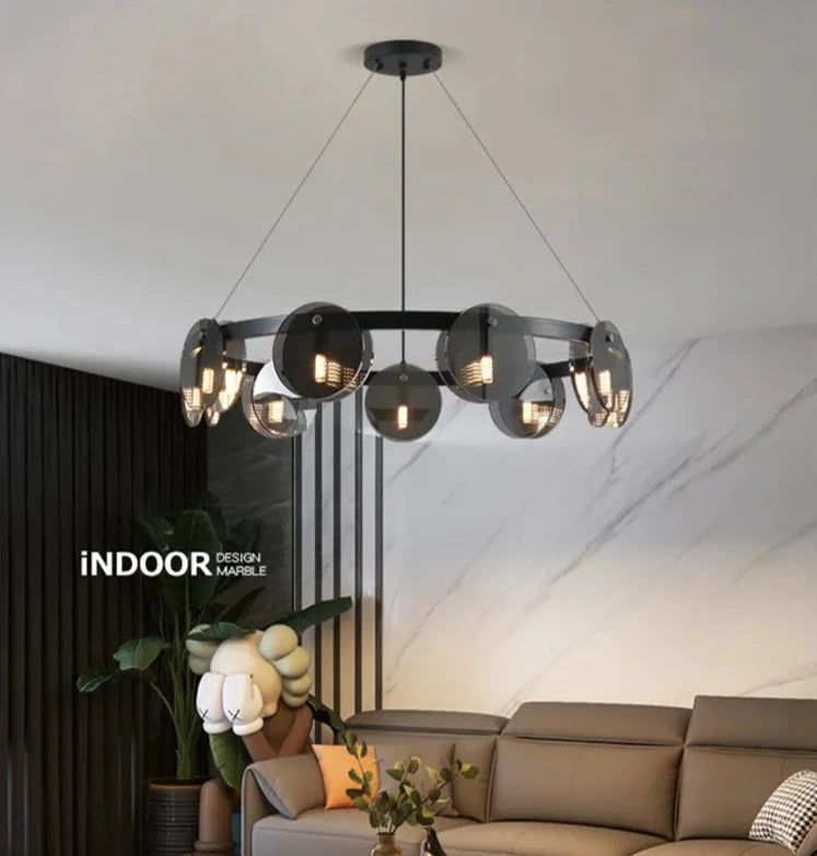 Glass Chambers LED Chandelier - Modern Elegance in Every Detail