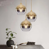 Gold Silver Glass Ball Pendant Light - Elegant Illumination for Your Space