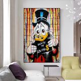 Graffiti Art Scrooge Donald Duck Guilty of Love Canvas Wall Art