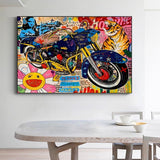 Graffiti Moto Canvas Wall Art