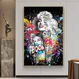 Graffiti Sexy Girl Canvas Wall Art