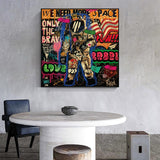 Graffiti Wall Art Lovers Kiss Canvas Wall Art