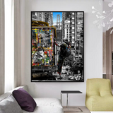 Graffiti on Train Railway Canvas Wall Art