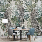 Green Plant Tiger Wallpaper for Home Wall Decor