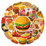 Mix Food Hamburger Fries Stickers Pack | Famous Bundle Stickers | Waterproof Bundle Stickers