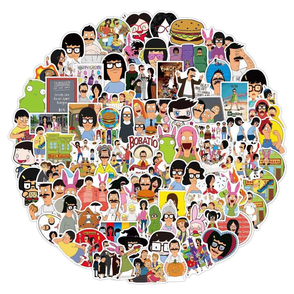 Bob Hamburger Graffiti Sticker Notebook Skateboard Car Trunk Refrigerator Waterproof Sticker Custom