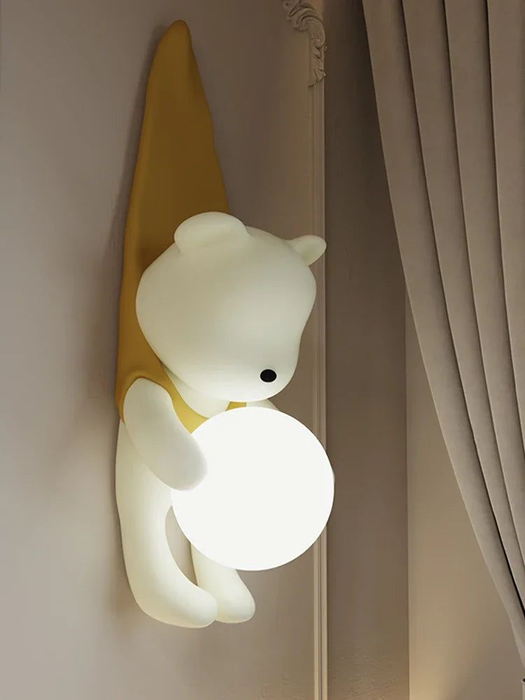 Lampe murale suspendue en forme d'ours pour chambre d'enfant