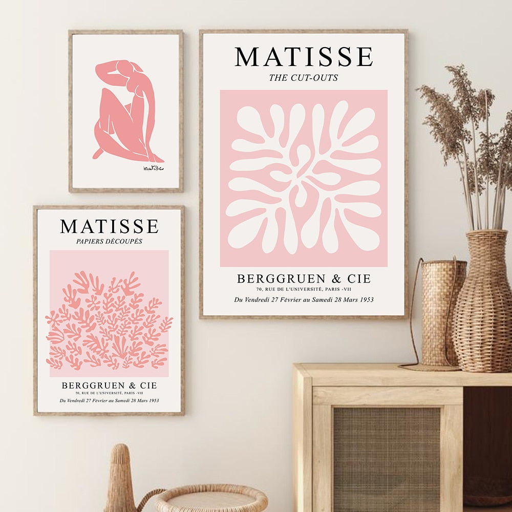 Henri Matisse Wall Art Posters and Prints Blush Salmon Pink Canvas Wall Art 