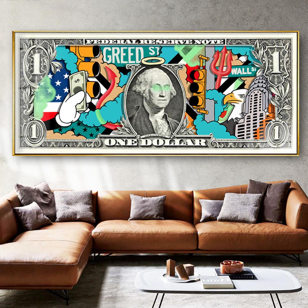 Hundred Dollar Money Canvas Wall Art