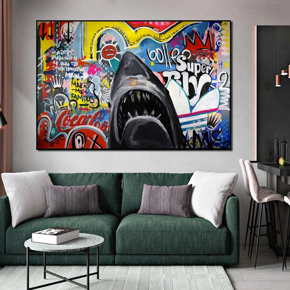 Hungry Shark Canvas Wall Art