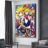 Graffiti Japanese Anime Canvas Wall Art: Vibrant Designs