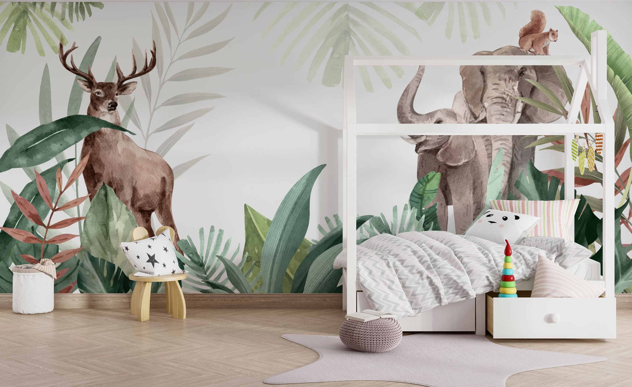 Jungle Safari Theme Kids Room Wallpaper Mural