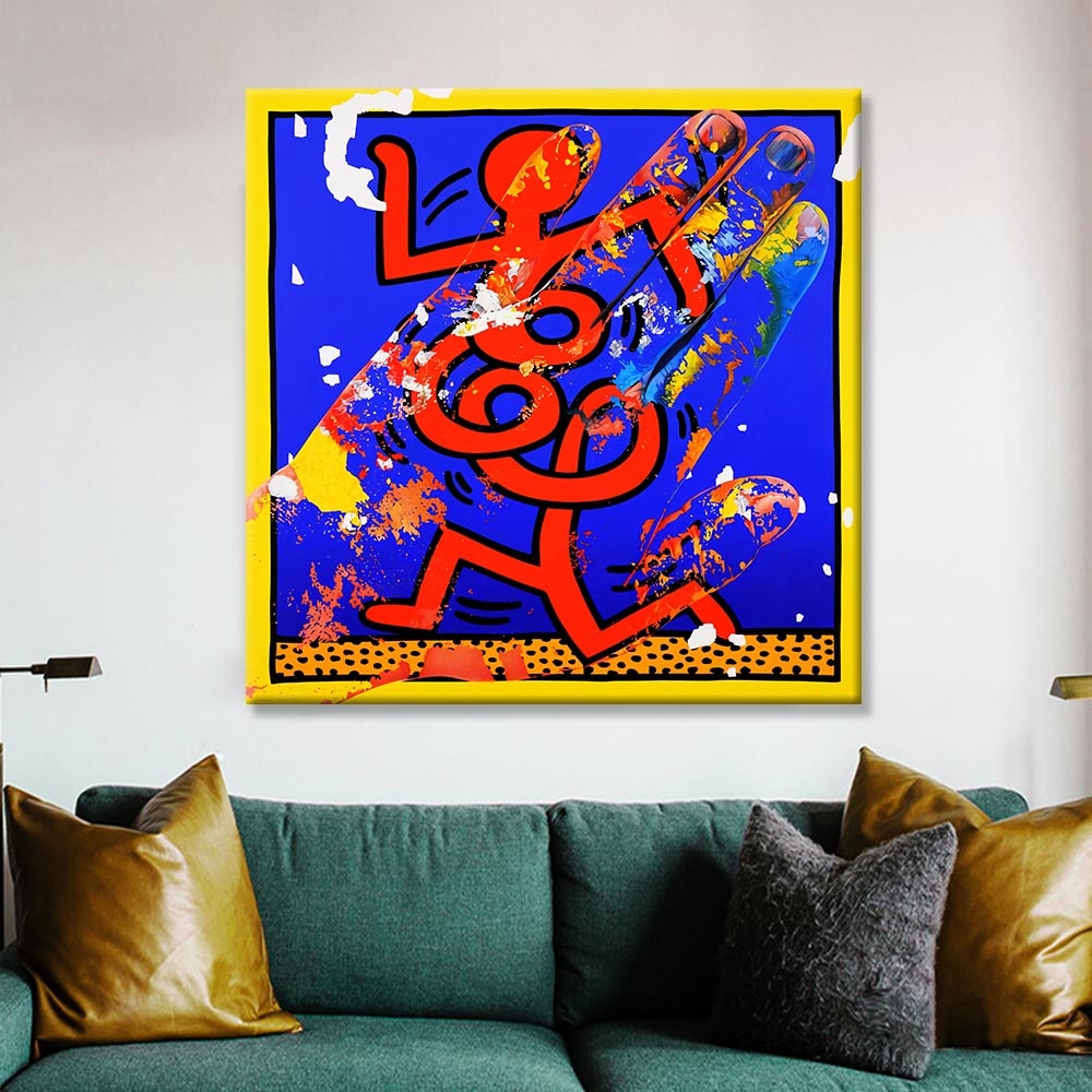 Keith Haring Canvas Wall Art – Expressive & Vibrant Piece