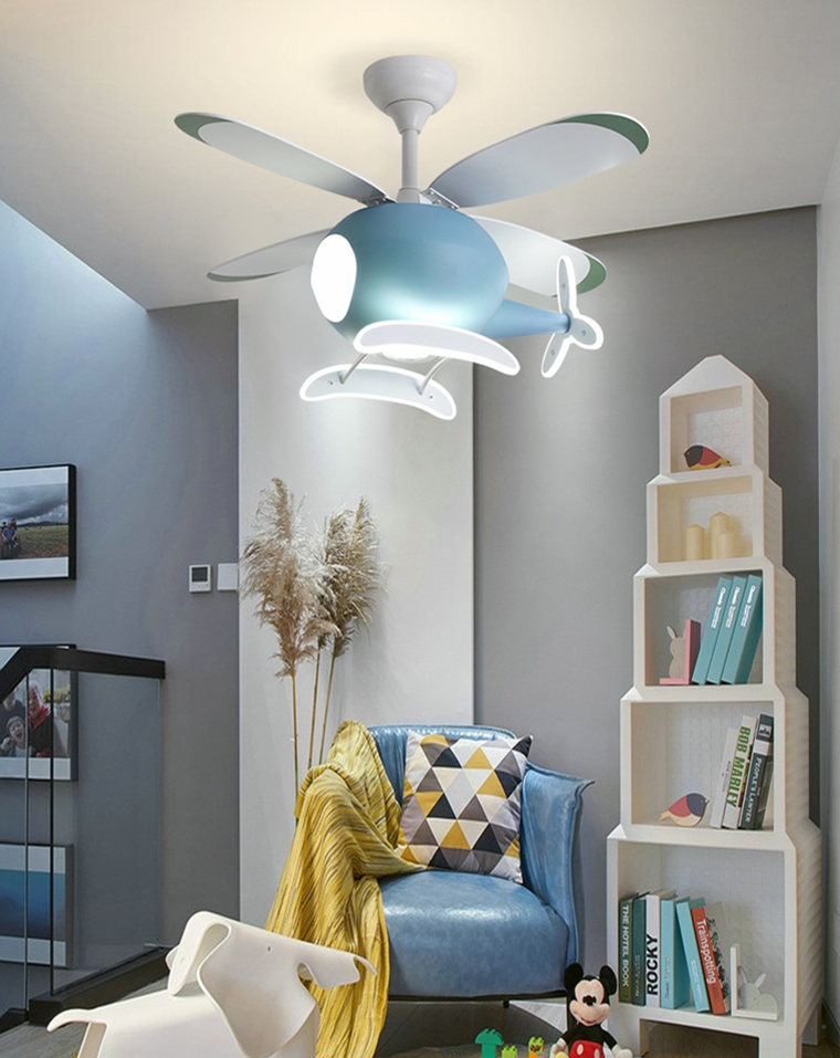 Kids' Nursery Helicopter Ceiling Light with Fan