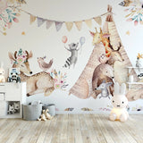 Kids Nursery Wallpaper: Woodland Camping Adventure