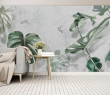 Large Green Leaf Wallpaper Murals Stunning Wall Décor