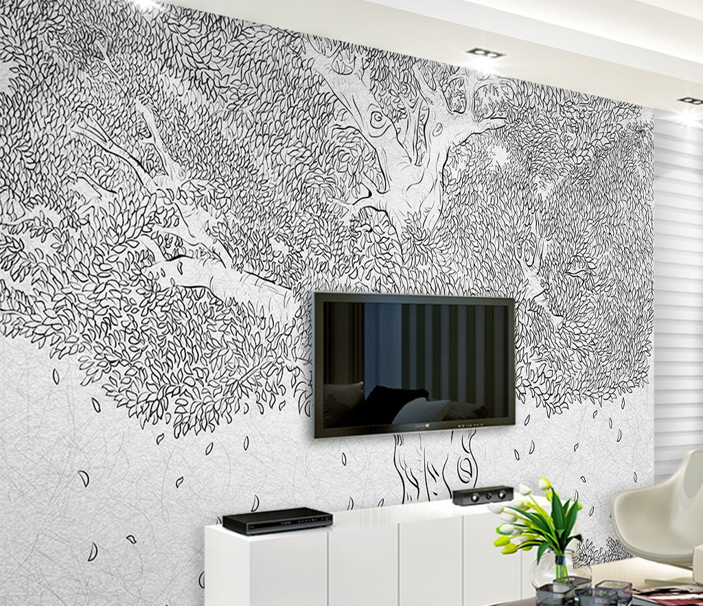 Large Tree Sketch Wallpaper Murals Transform Your Space