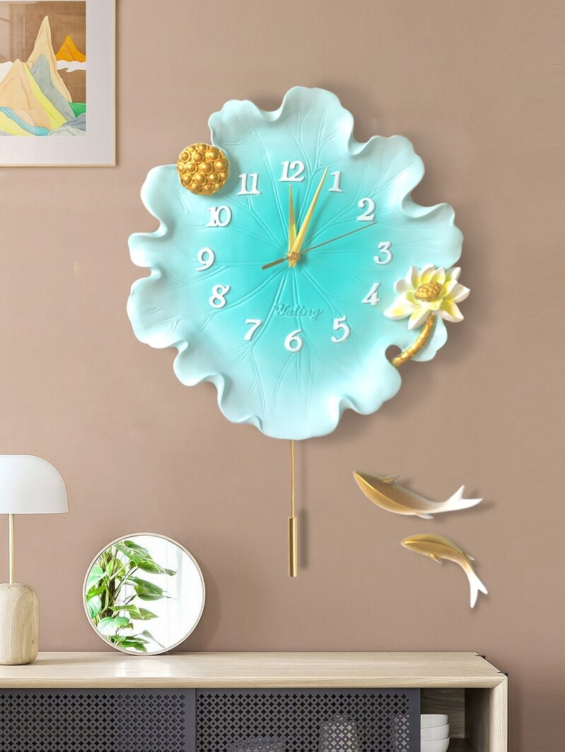 Lotus Leaf Wall Clock: Elegant Timepiece for Your Home