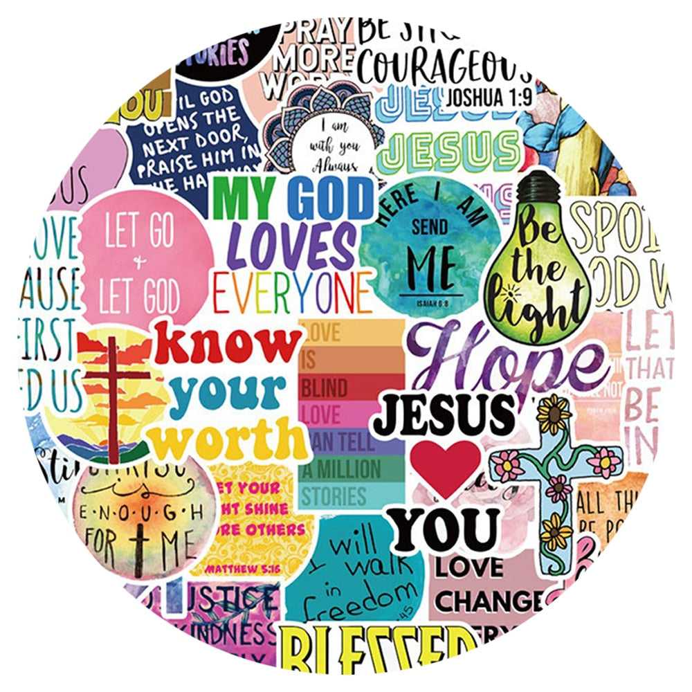 Jesus Christians Religion Stickers Pack | Famous Bundle Stickers | Waterproof Bundle Stickers