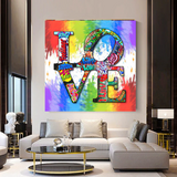 Love Rainbow Graffiti Canvas Wall Art