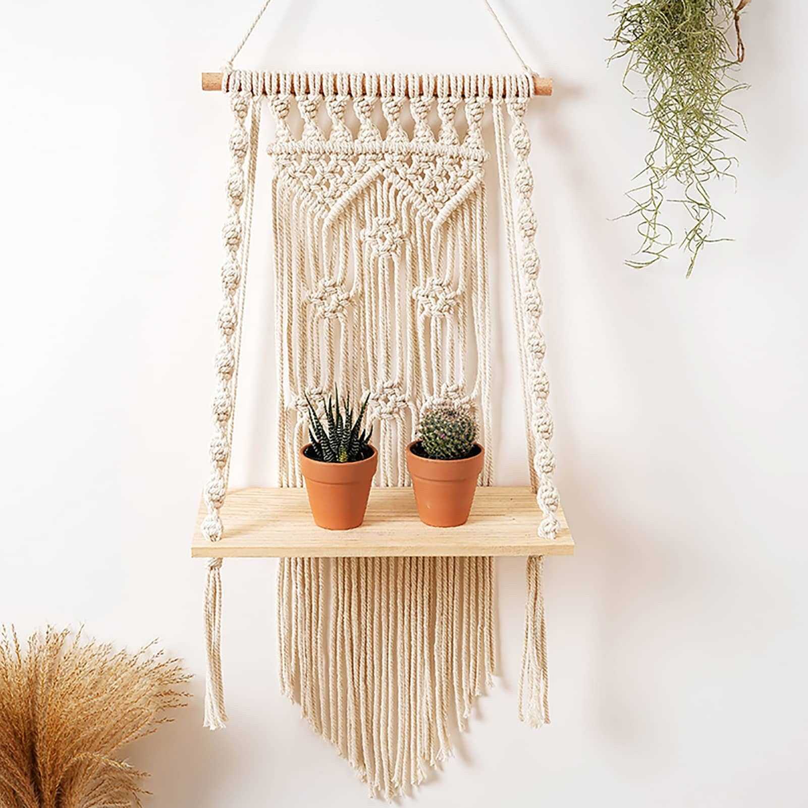 Macrame Shelf: Stylish Plant Display | Macrame Shelf