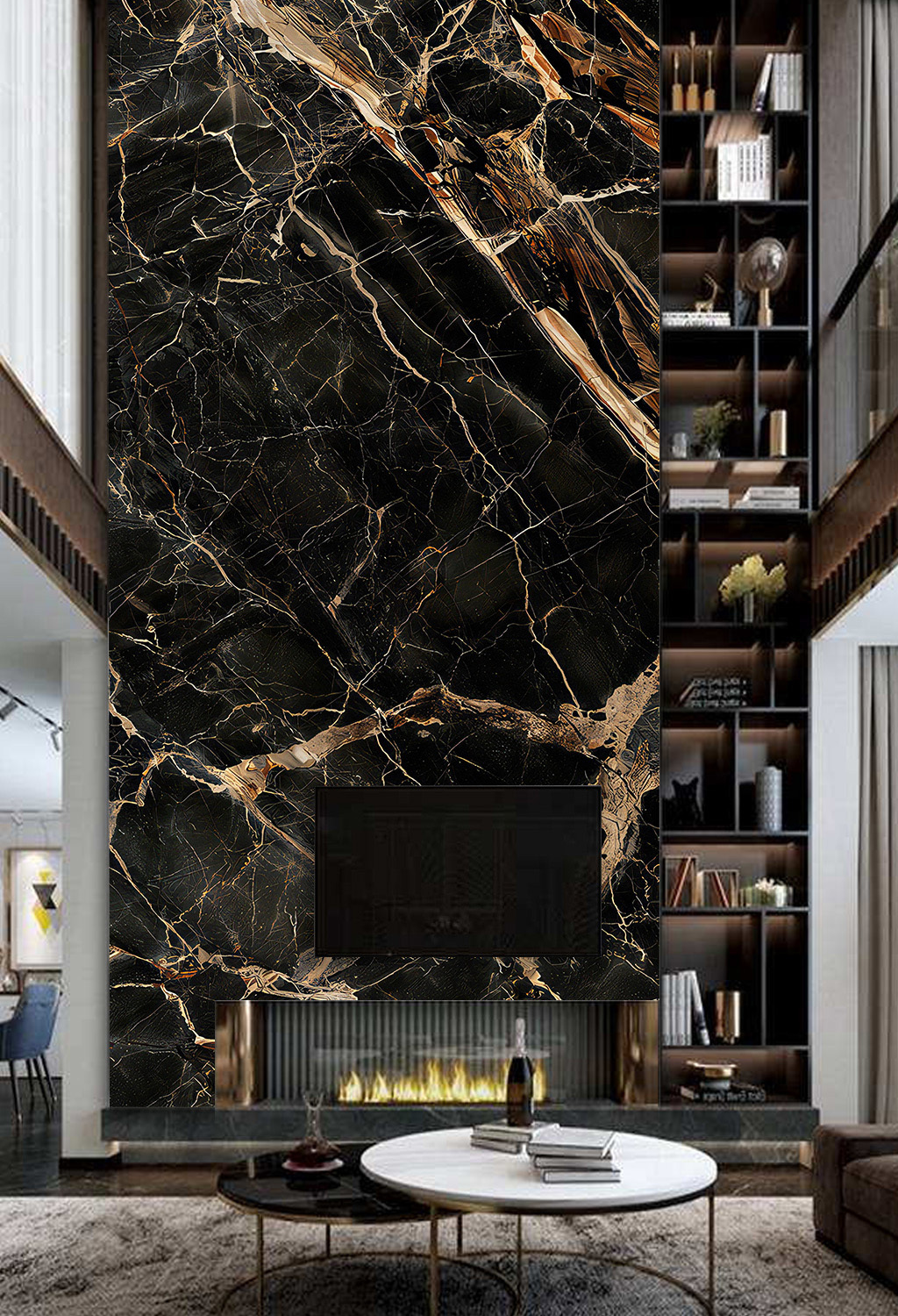 Marble Wallpaper Murals - Black Beauty Stone