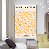 Matisse Flowers Leaf Coral Lemon Abstract Canvas Wall Art