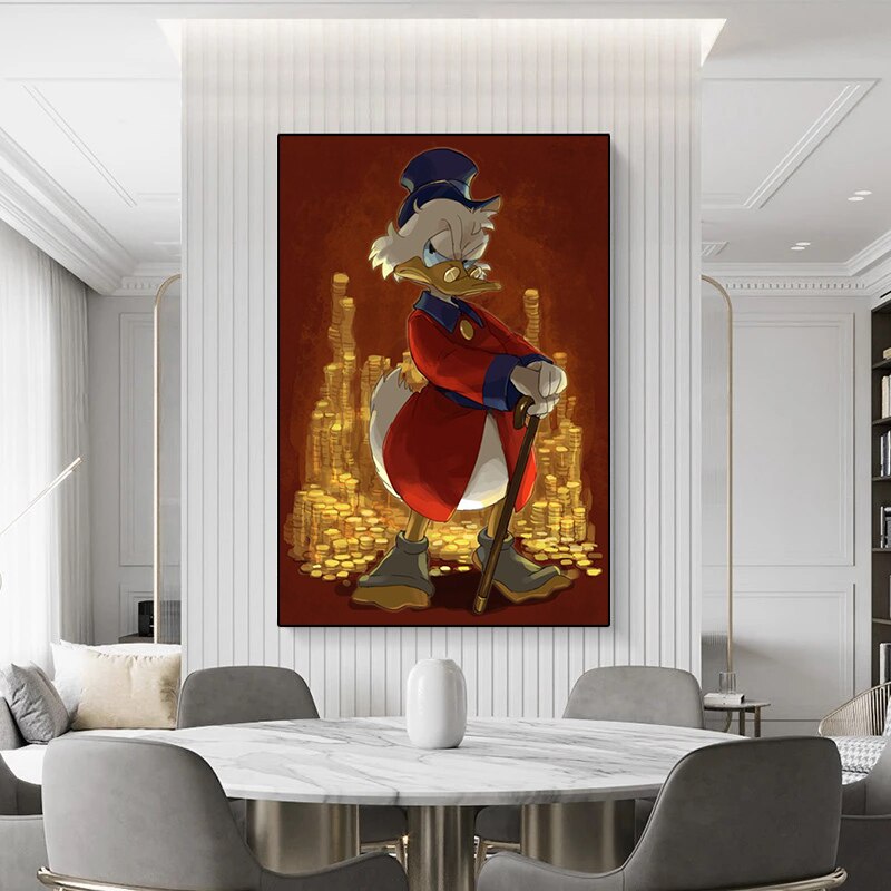 Millionaire: Uncle Scrooge McDuck Canvas Wall Art