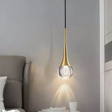 Minimalist Brass Crystal Pendant Light Decorative Round Chandelier