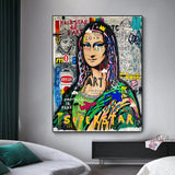 Modern Graffiti Art Mona Lisa Canvas Wall Art
