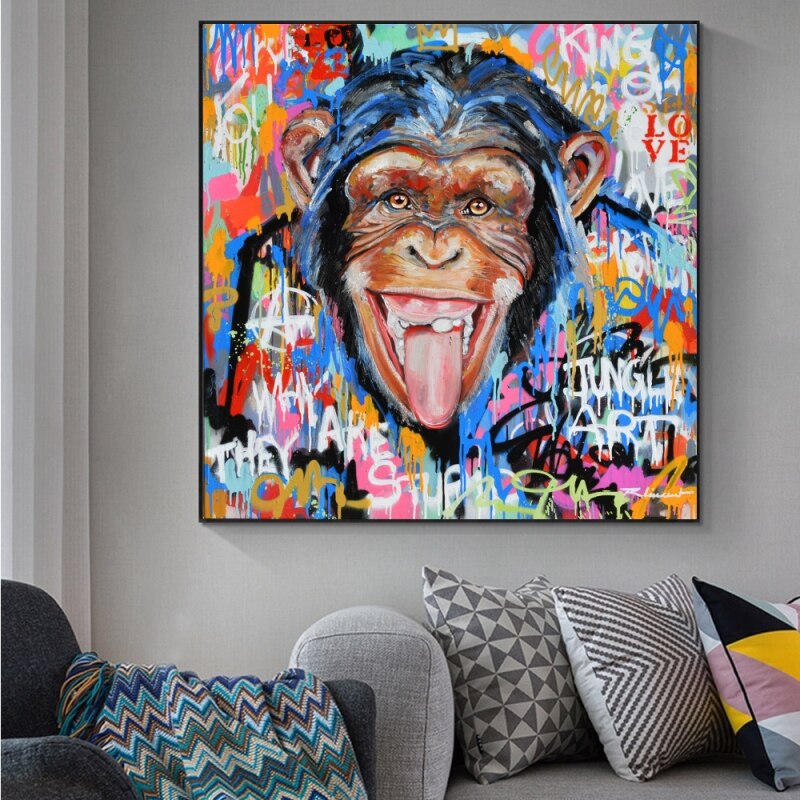 Modern Graffiti Art of Monkey Canvas Wall Art