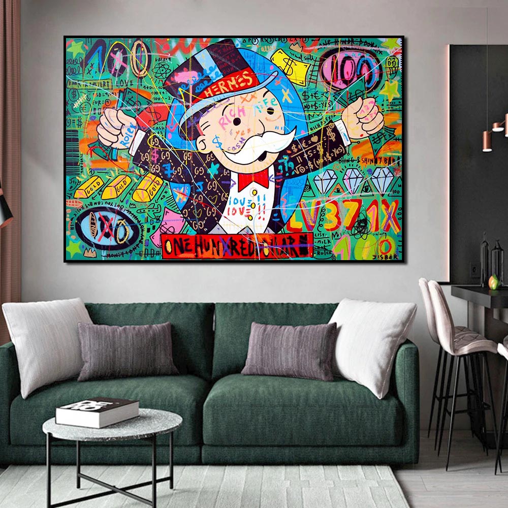 Money Richie Rich Hundred Dollar Canvas Wall Art