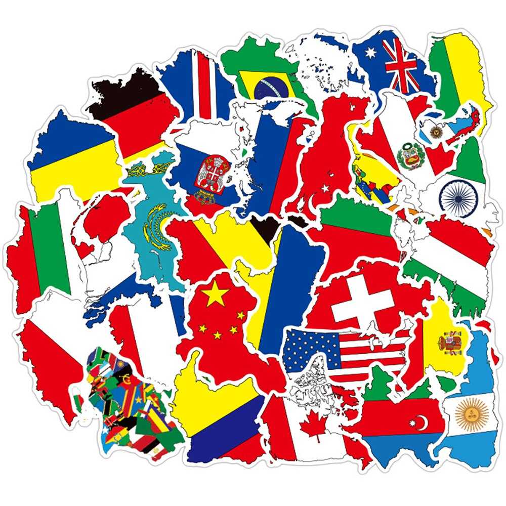 Country National Flag Stickers Pack | Famous Bundle Stickers | Waterproof Bundle Stickers