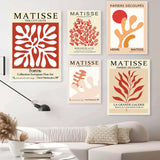 Nordisches abstraktes Kunst-Matisse-Poster, rotes Thema, Leinwand-Wandkunst