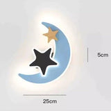 Lámpara de pared de cohete luna estrella | Decoración de iluminación para la habitación de los niños