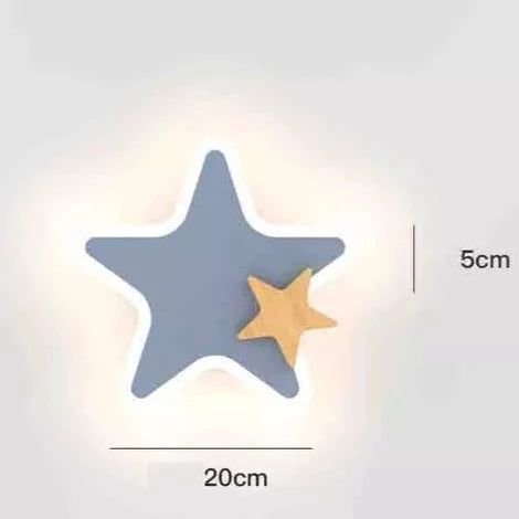 Lámpara de pared de cohete luna estrella | Decoración de iluminación para la habitación de los niños