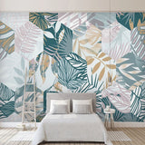 Nordic Tropical Plant Leaf Wallpaper for Home Wall Decor