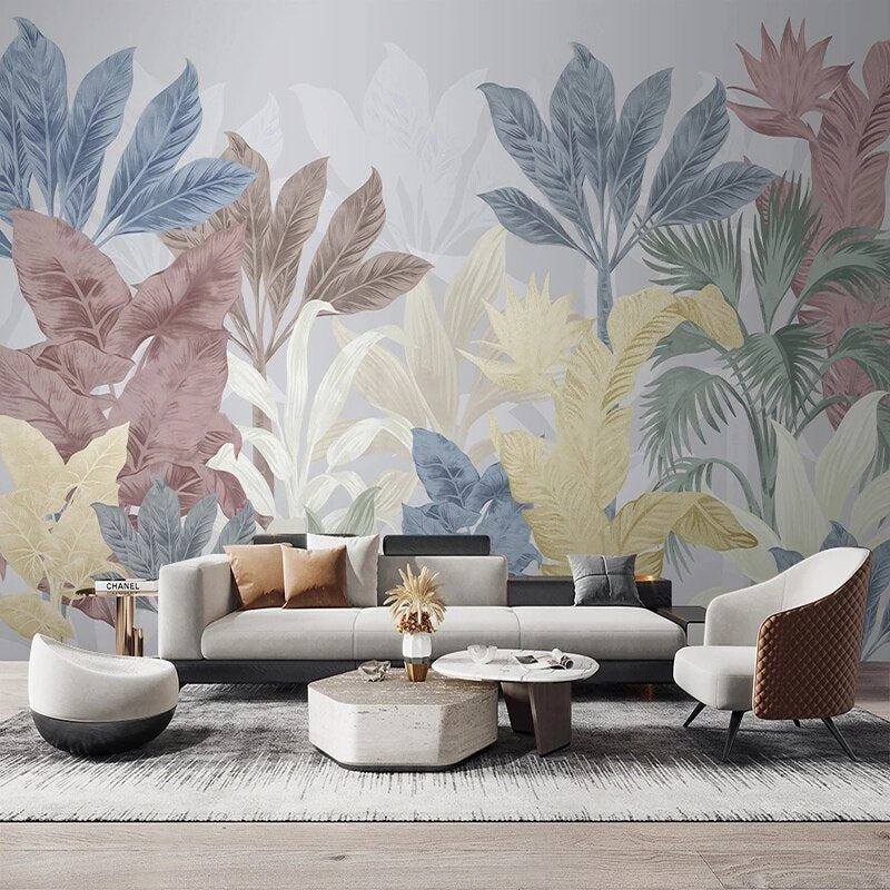 Nordic Tropical Plants Leaf Wallpaper Mural