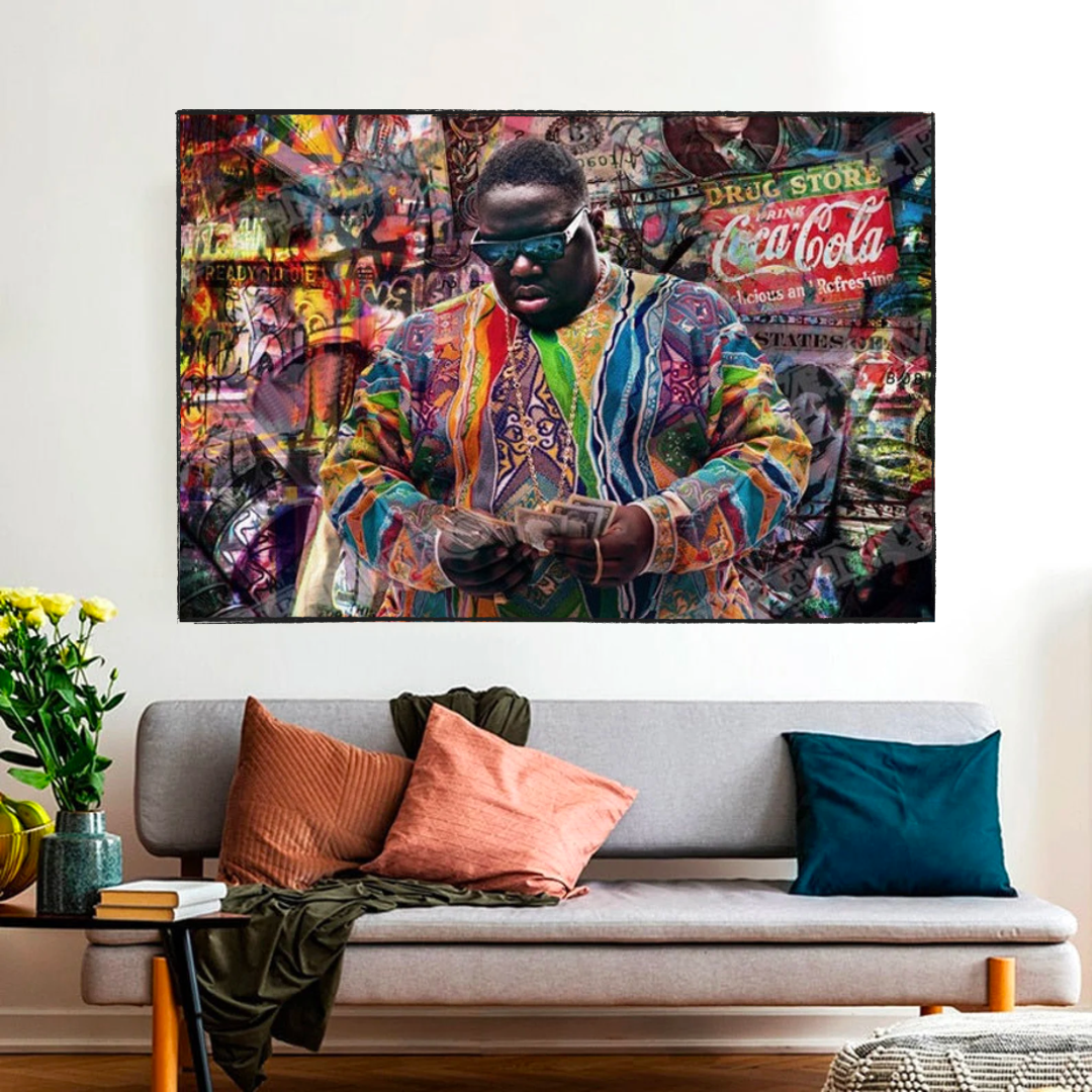 Art mural sur toile Notorious BIGGIE Smalls et Tupac 