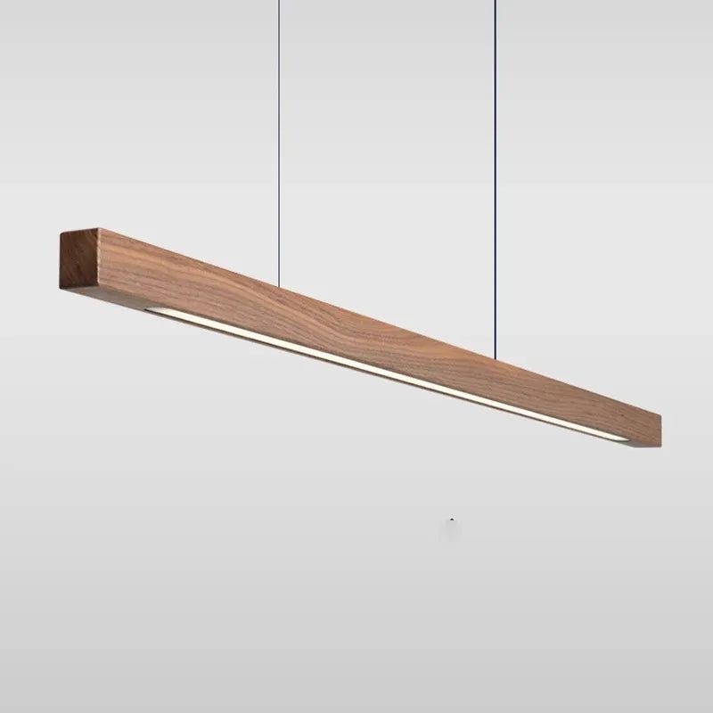 Lampe suspendue LED en bois avec barre de plafond en bois de chêne