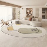 Oval Matisse Crystal Velvet Abstract Greyish Linear Rug