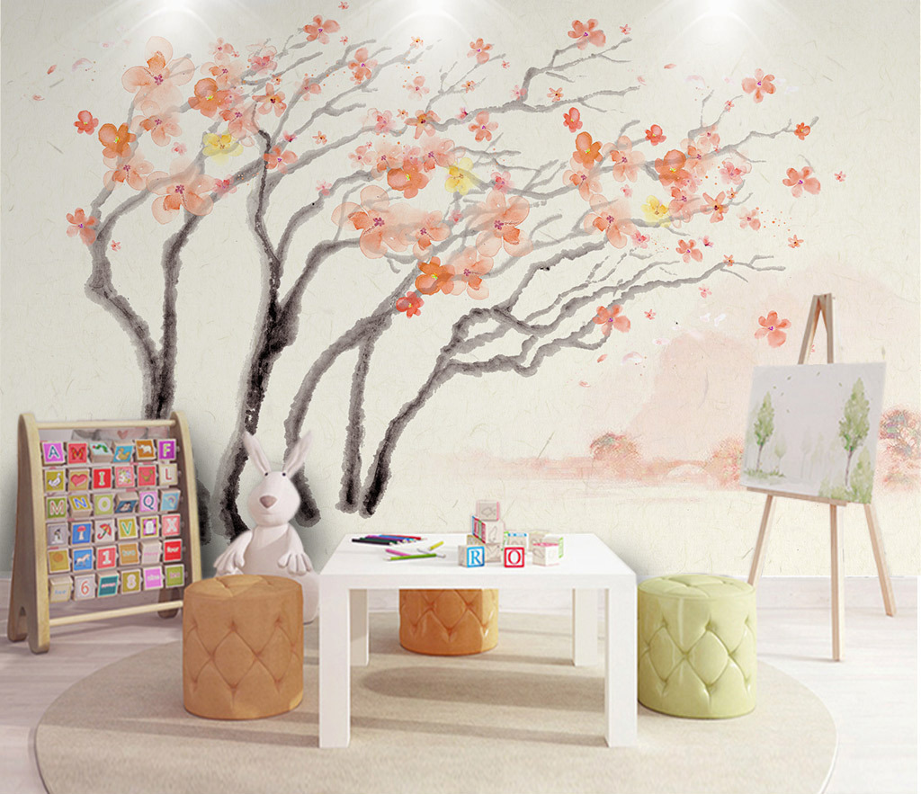 Pastel Tree Watercolour Wallpaper Murals