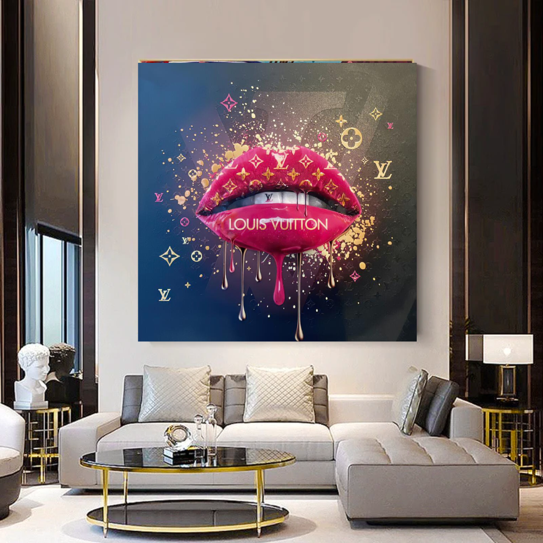 Pink Lips Graffiti Canvas Wall Art