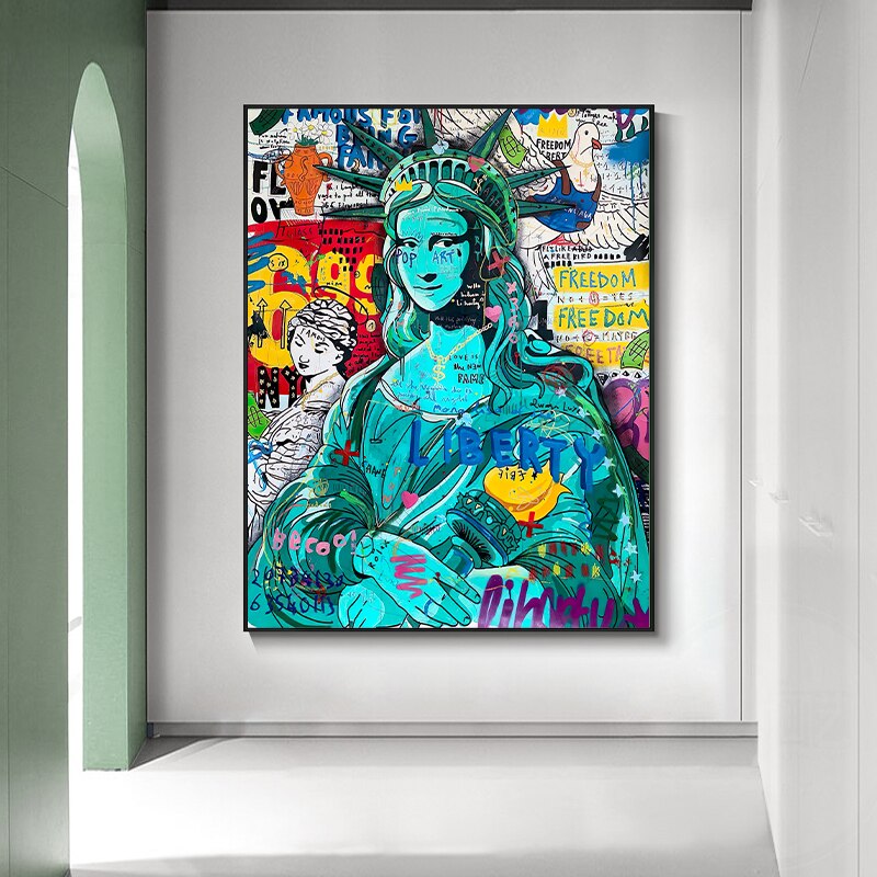 Pop Graffiti Art Statue Of Liberty Canvas Wall Art