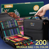 Ensemble de crayons de couleur à l'huile professionnels avec sac de rangement 