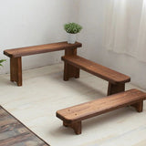 Retro Solid Oak Wood Shoe Long Bench